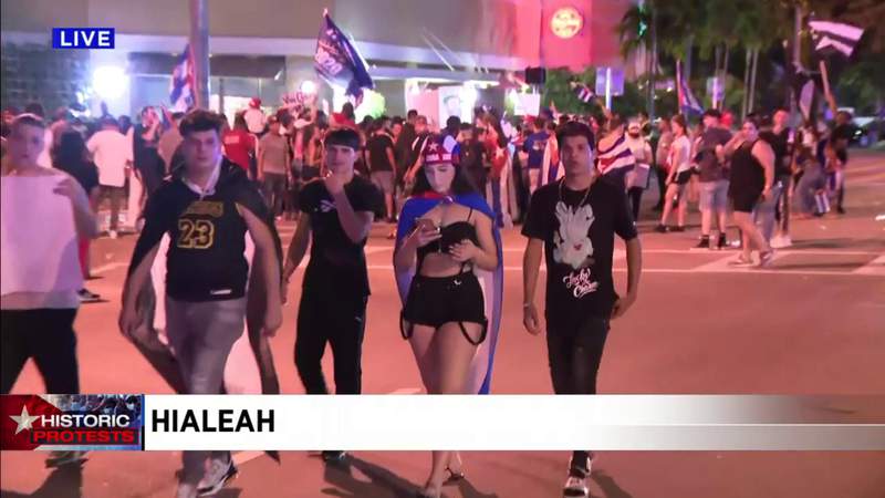 SOS Cuba protesters march in Hialeah ‘for Cuba to be free, just like we are’
