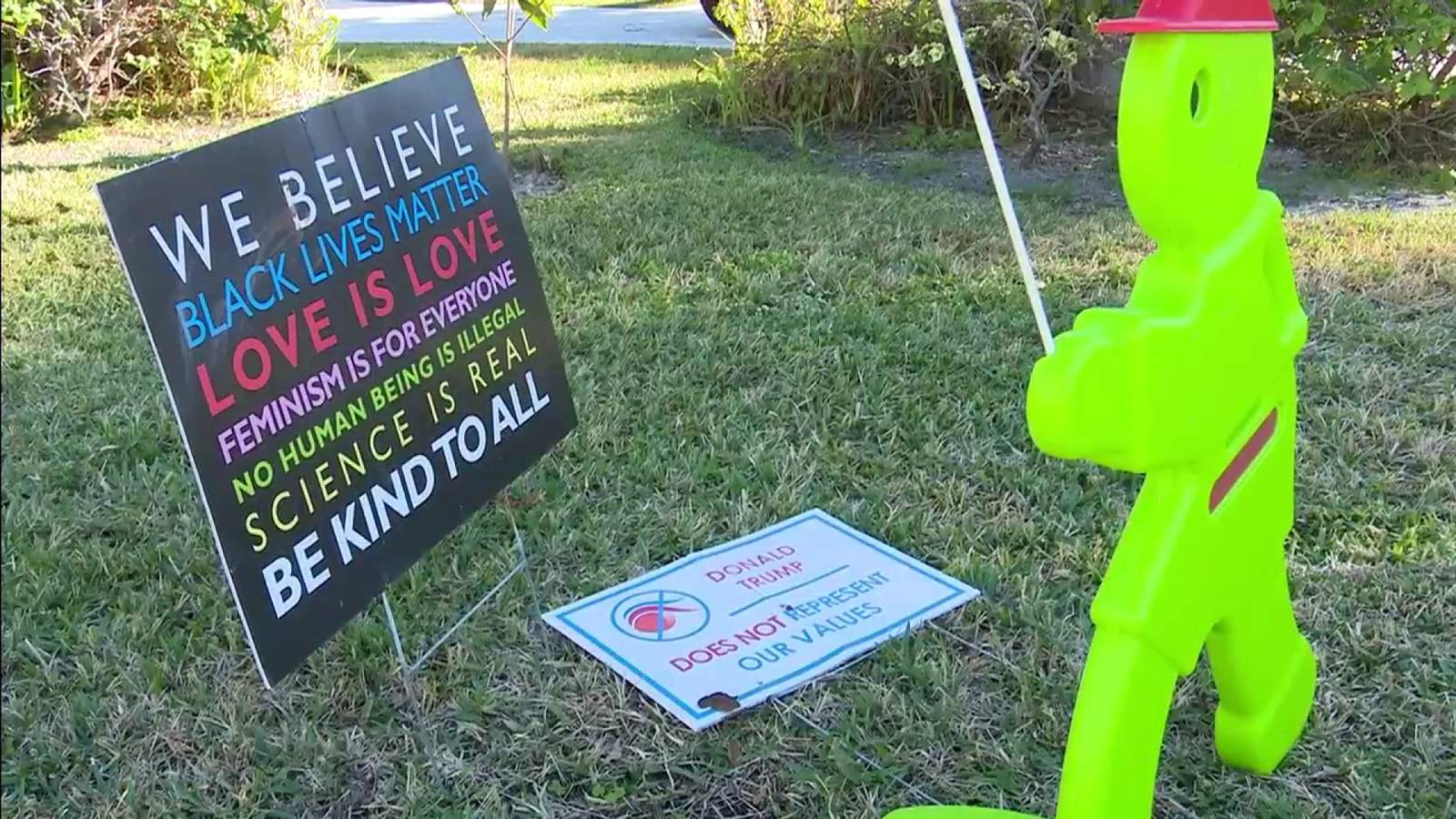 Neighbor smears dog poop on Fort Lauderdale man’s yard signs, video shows