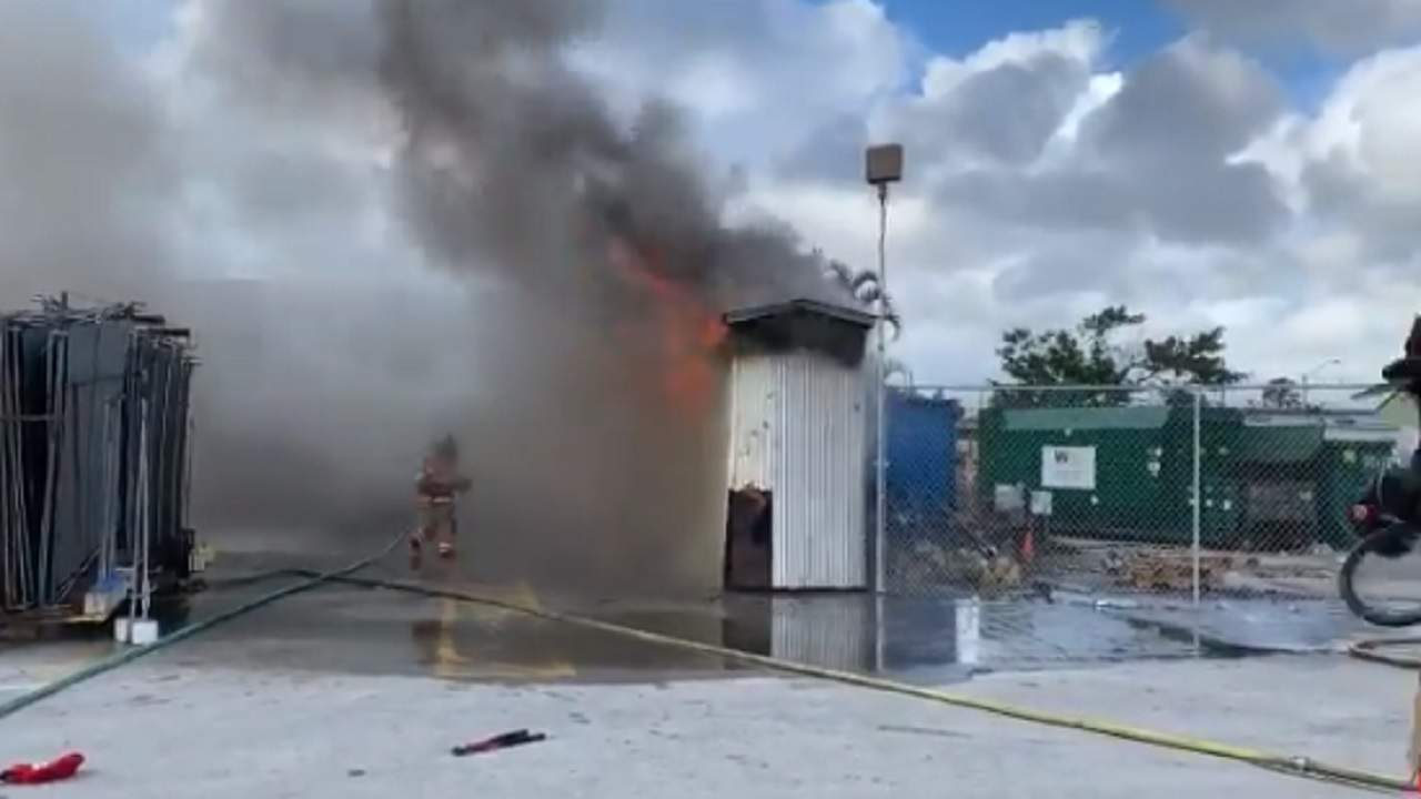 Storage unit catches fire at Swap Shop in Lauderhill