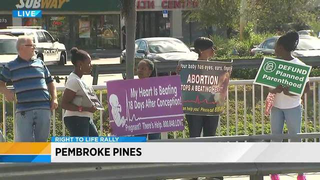 Abortion Opponents Rally In Front Of Planned Parenthood Clinic In Pembroke Pines