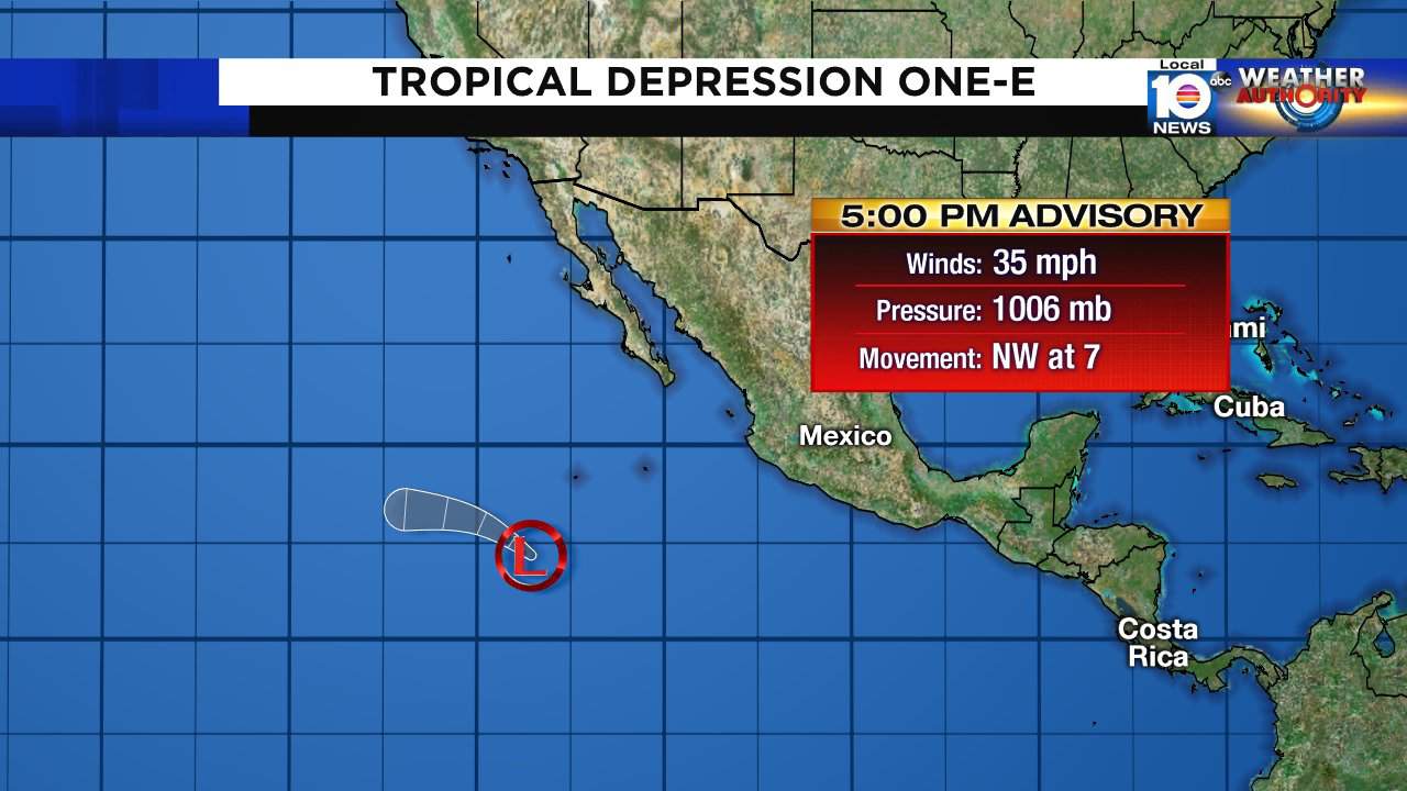 Tropical depression forms in the Pacific