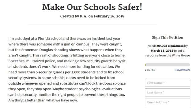 Coral Springs High School Student Starts White House Petition To