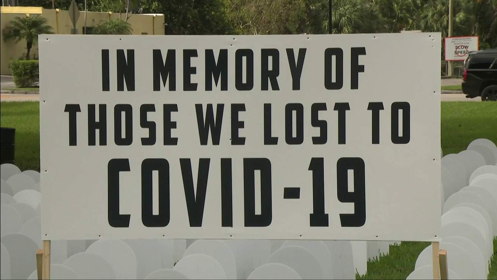 Cemetery calls attention to COVID-19 deaths as virus cases rise in Florida
