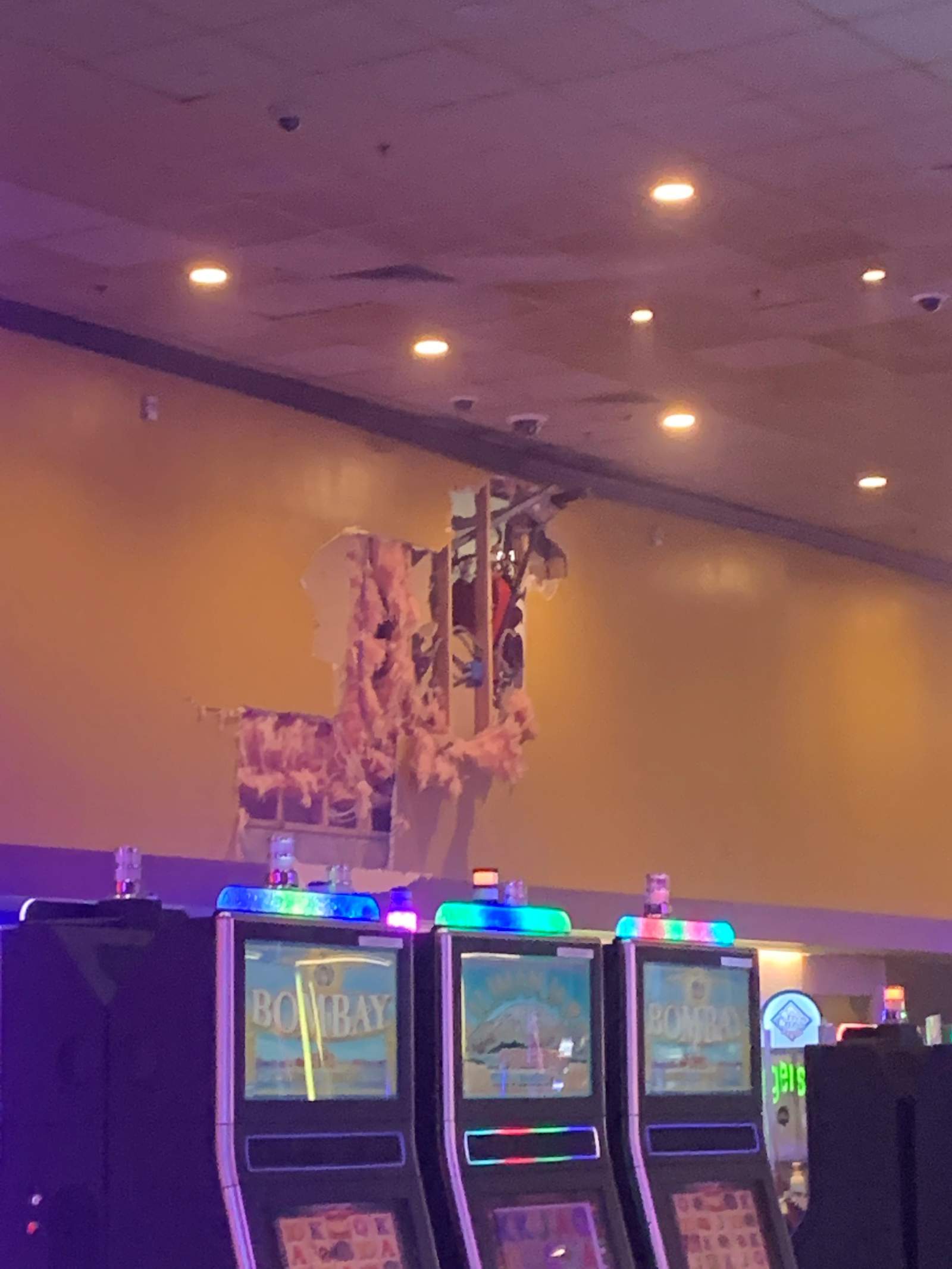 Damage seen at the Seminole Classic Casino Hollywood, sent by a witness.