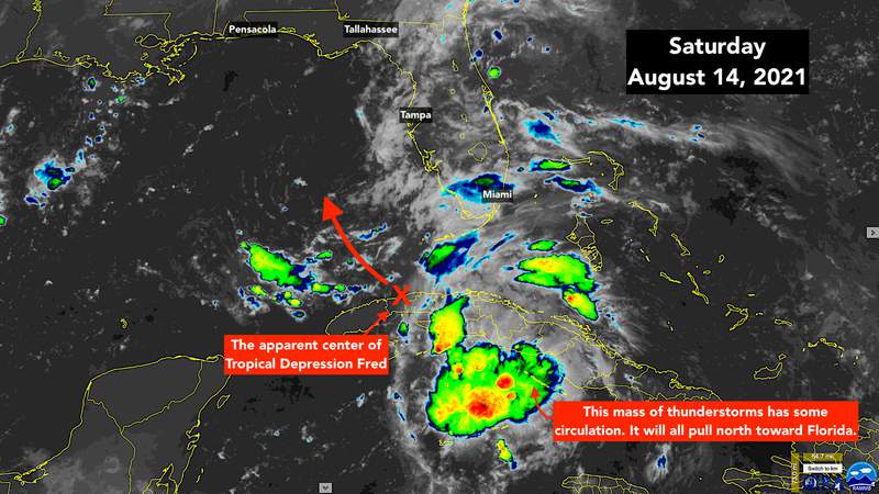 Fred spreads rain into South Florida while Tropical Storm Grace heads for the Caribbean islands