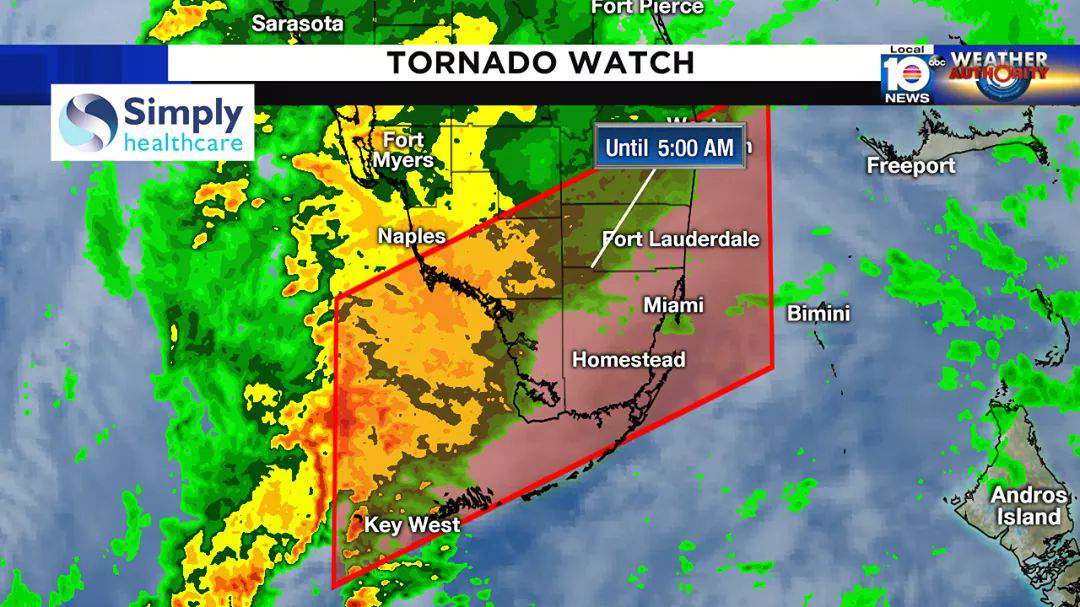 Tornado Watch Issued For All Of South Florida