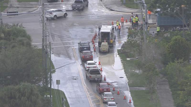 Contractor strikes water main in southwest Miami-Dade