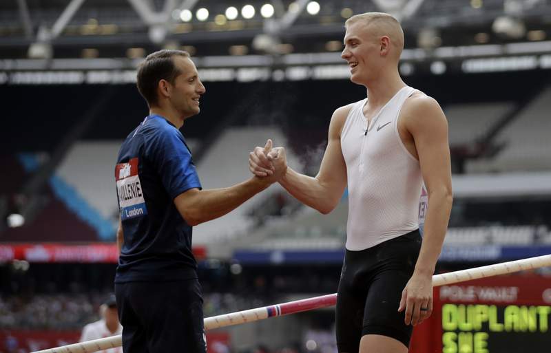 Up, up & away: Pole vault stars stage backyard competition