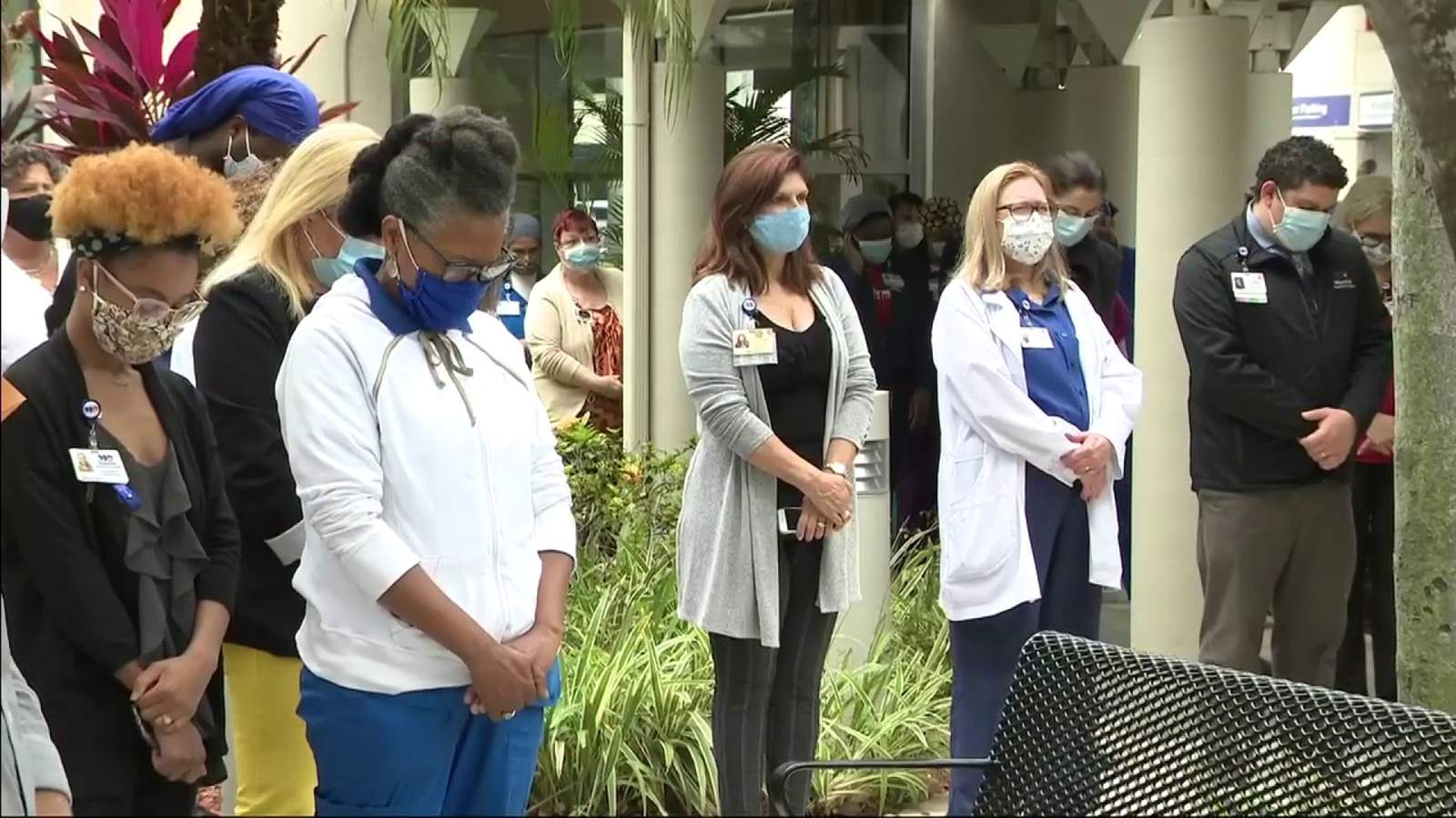 South Florida healthcare workers come together to pray for peace and unity