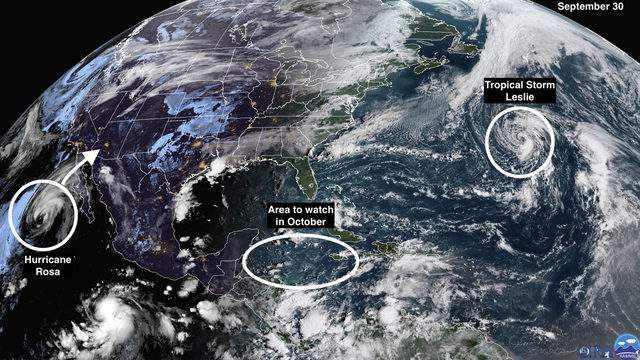 Tropical Storm Leslie remains disorganized, but not for long