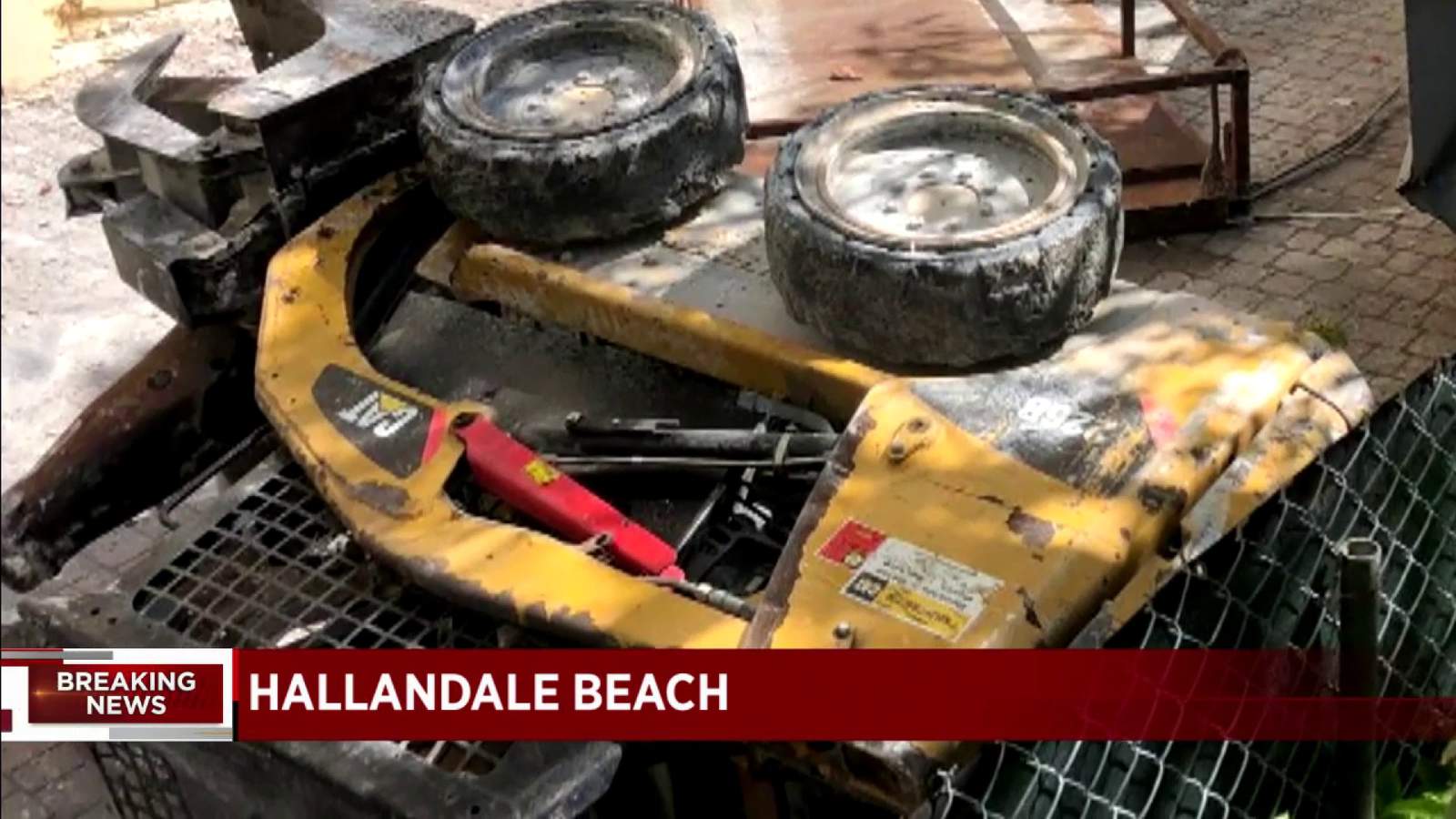 Worker injured when front end loader falls from fourth floor of building in Hallandale Beach
