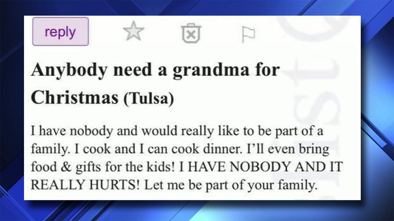 Grandma posts touching Craigslist ad searching for holiday family