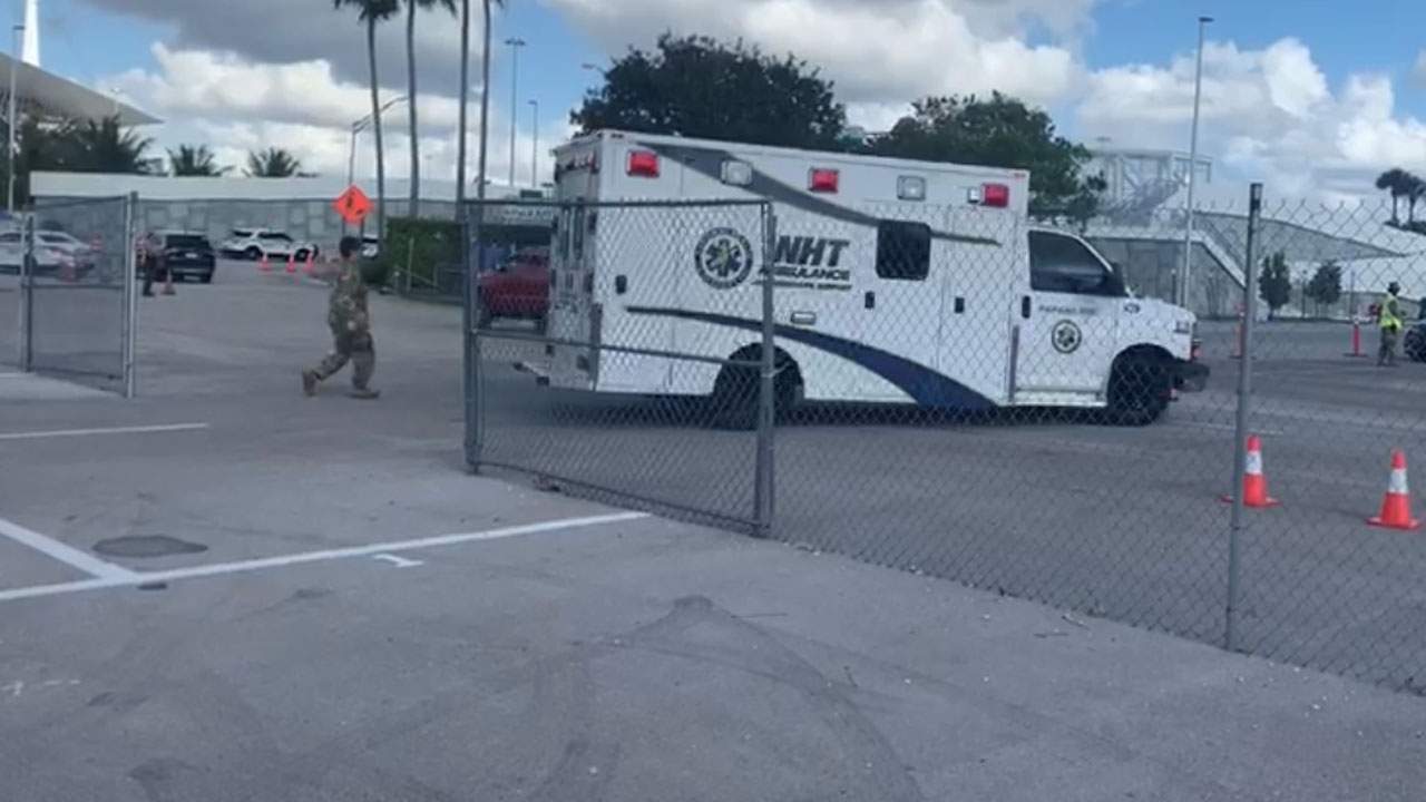 Man at Miami-Dade coronavirus testing site goes from car to ambulance
