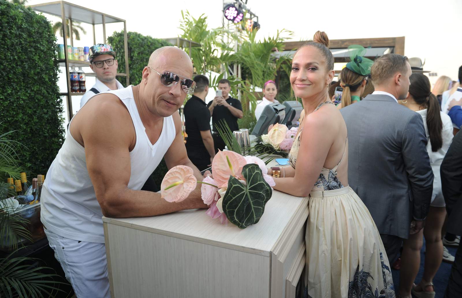 Jennifer Lopez y Vin Diesel en la Copa del Mundo de Pegasus en 2019.
