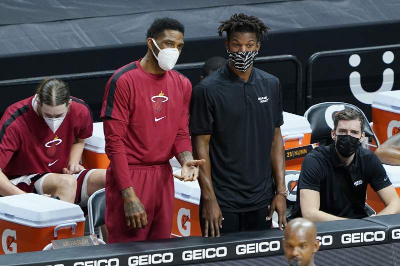 Udonis Haslem returns to practice following death of his father