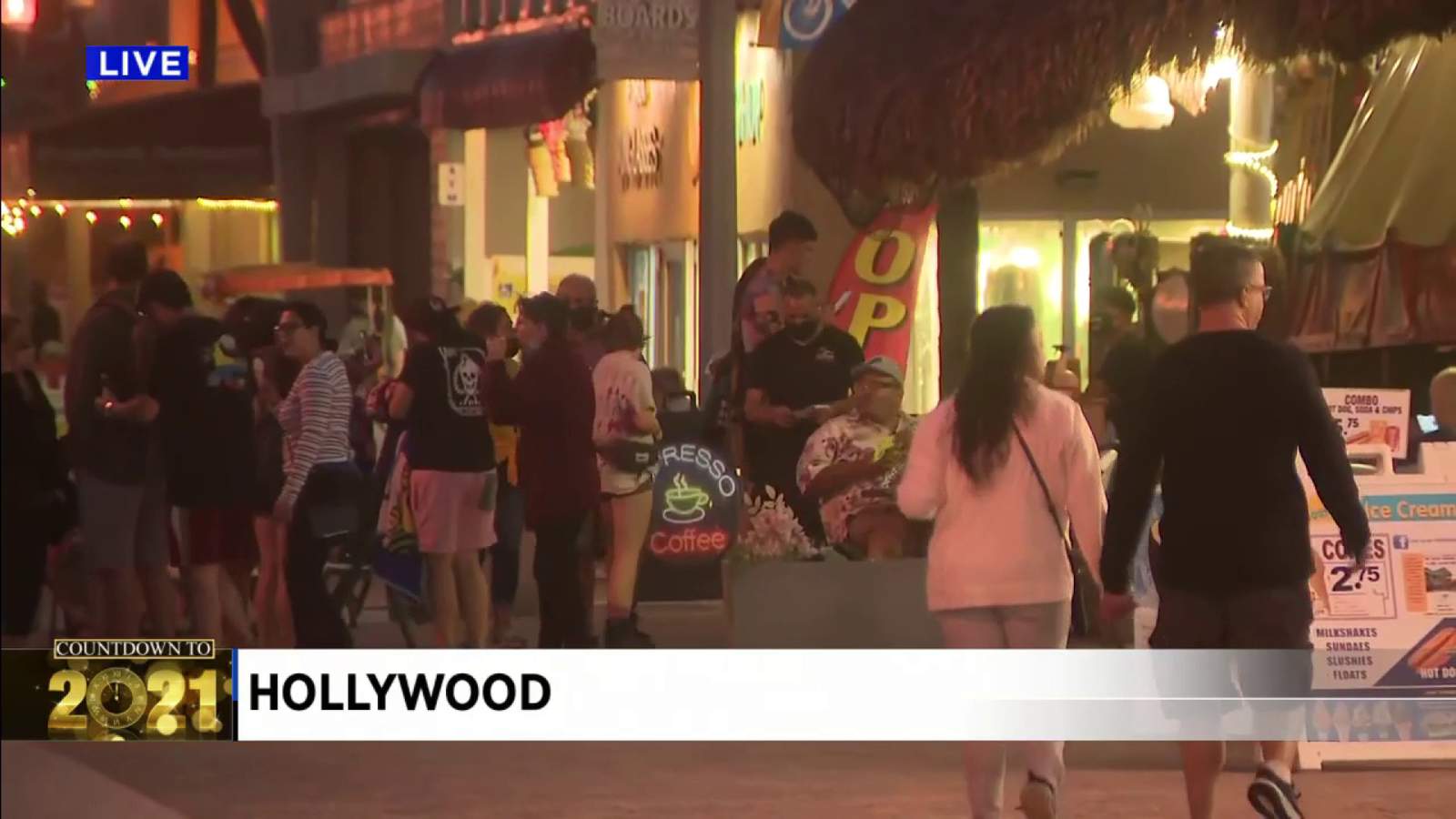 NYE revelers celebrate in less crowded Hollywood, Fort Lauderdale