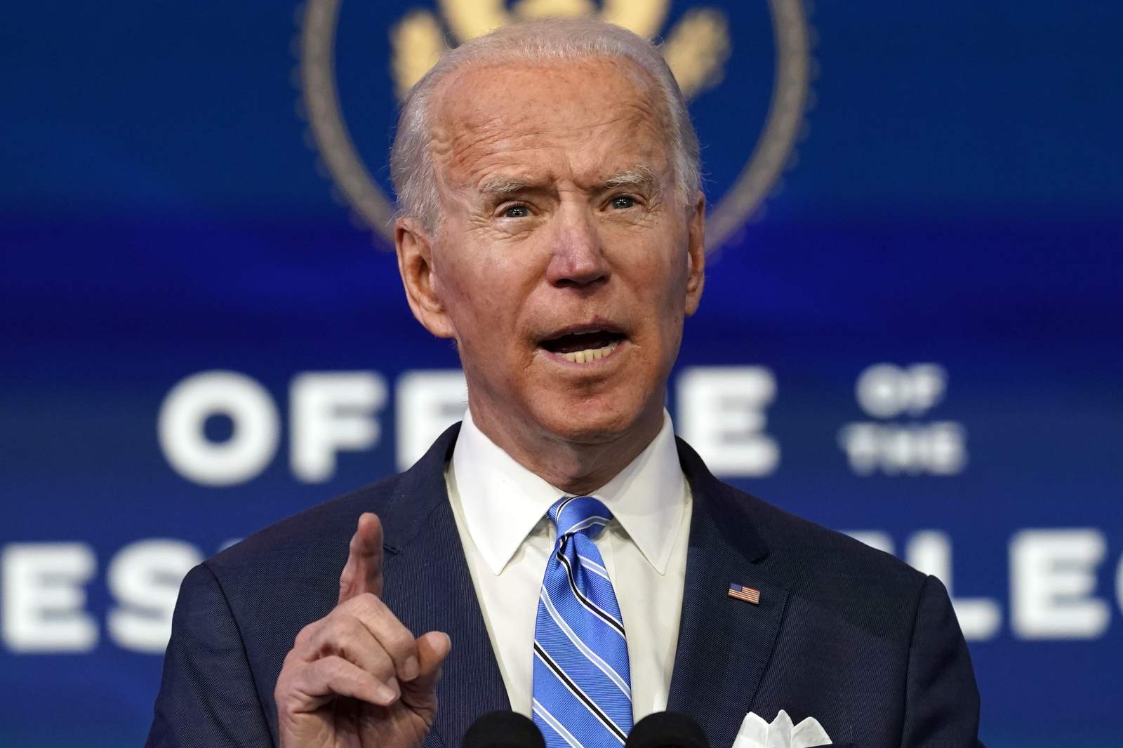 President-elect Joe Biden says he will require face masks for 100 days