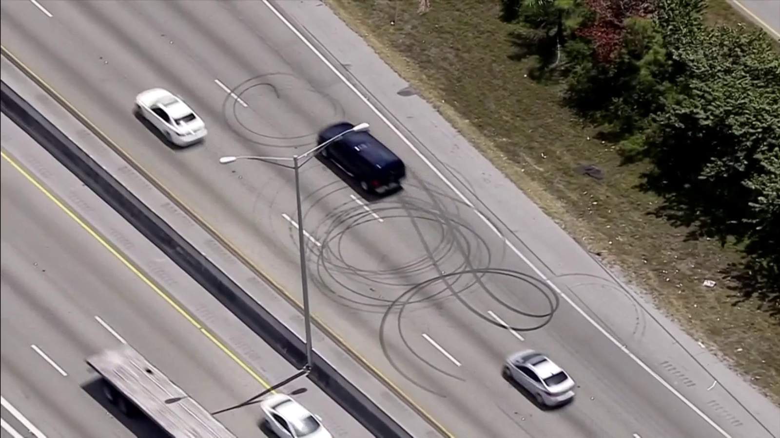 Chain-reaction crash involving 10 cars on Palmetto Expressway latest incident caused by reckless drag racers and donut makers