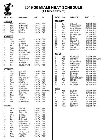 Heat Release 2019 20 Nba Schedule