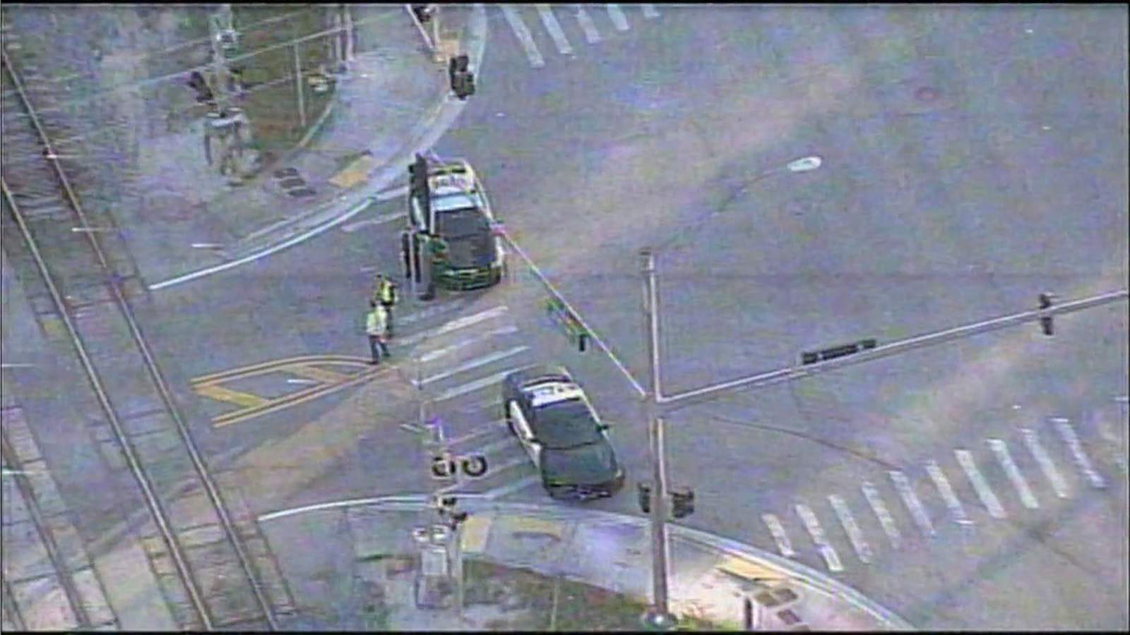 Woman taken to hospital after pickup truck struck by Brightline train