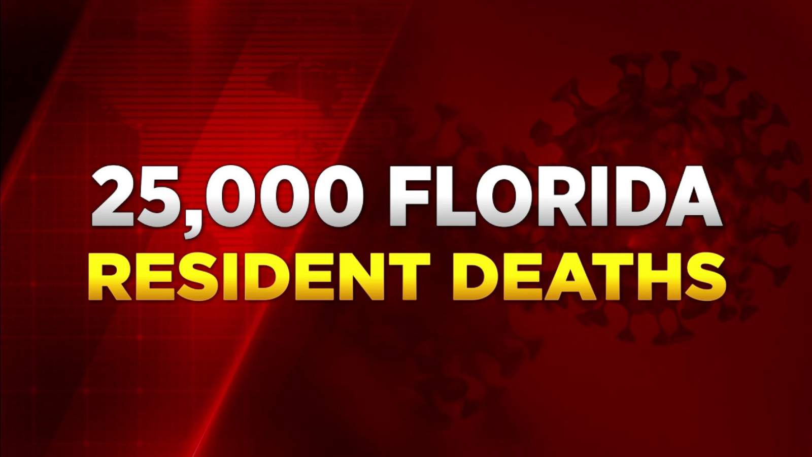 Florida has passed 25,000 coronavirus deaths, adding 13,719 cases and 272 deaths on Friday