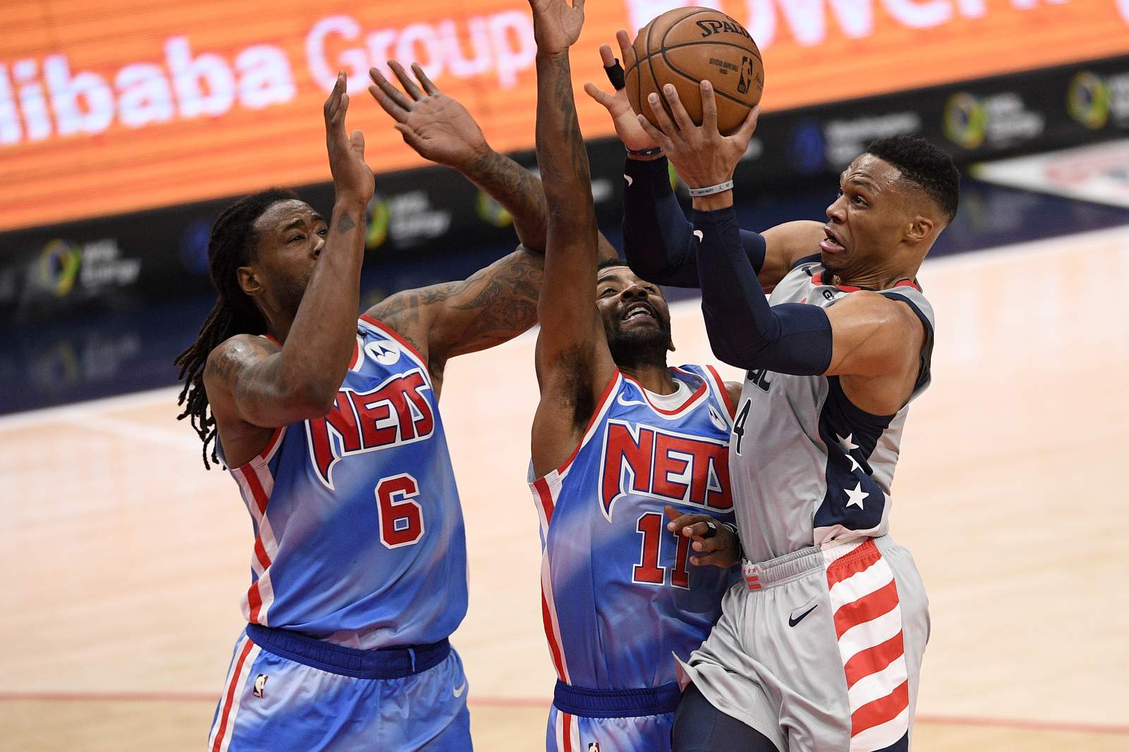 Westbrook, Beal hit late 3s, Wizards stunt Nets 149-146