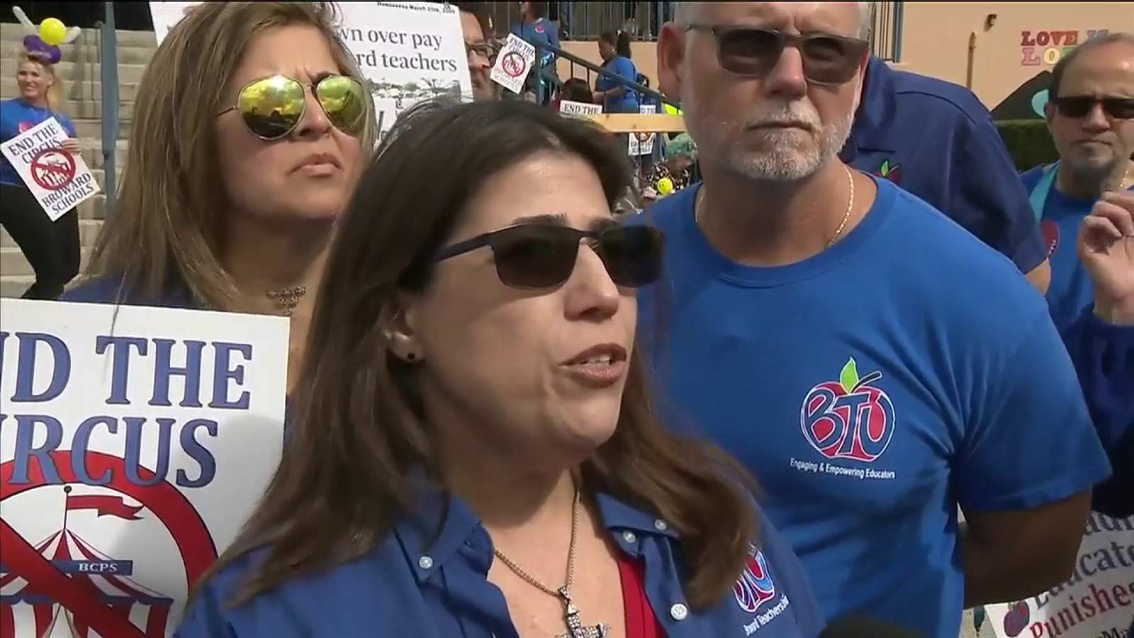 Broward Teachers Union protest at Plantation High School