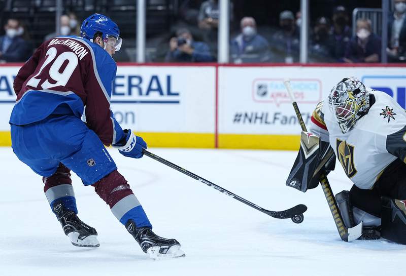 Avalanche blaze past Knights 7-1 in penalty-filled Game 1