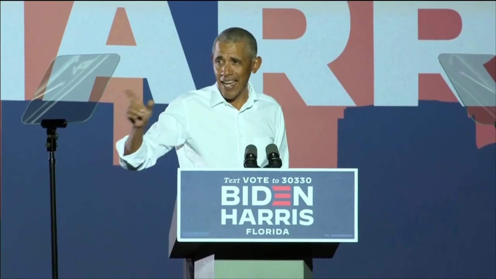 Former President Barack Obama campaigns for Joe Biden at FIU’s main campus in Miami