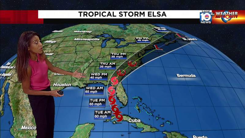 Elsa strengthens as it moves back over water, still bringing heavy rain to Cuba