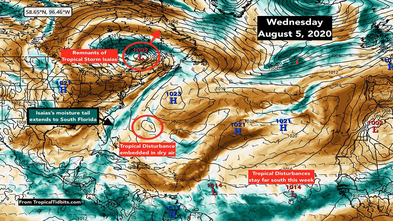 Tropical Storm Isaias dies out as the tropics calm down