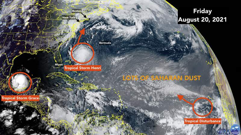 Henri forecast to make a rare hurricane hit in the Northeast – Grace heads to Mexico