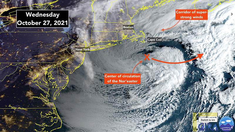 Storm that produced hurricane gusts in New England still has a chance to become Wanda