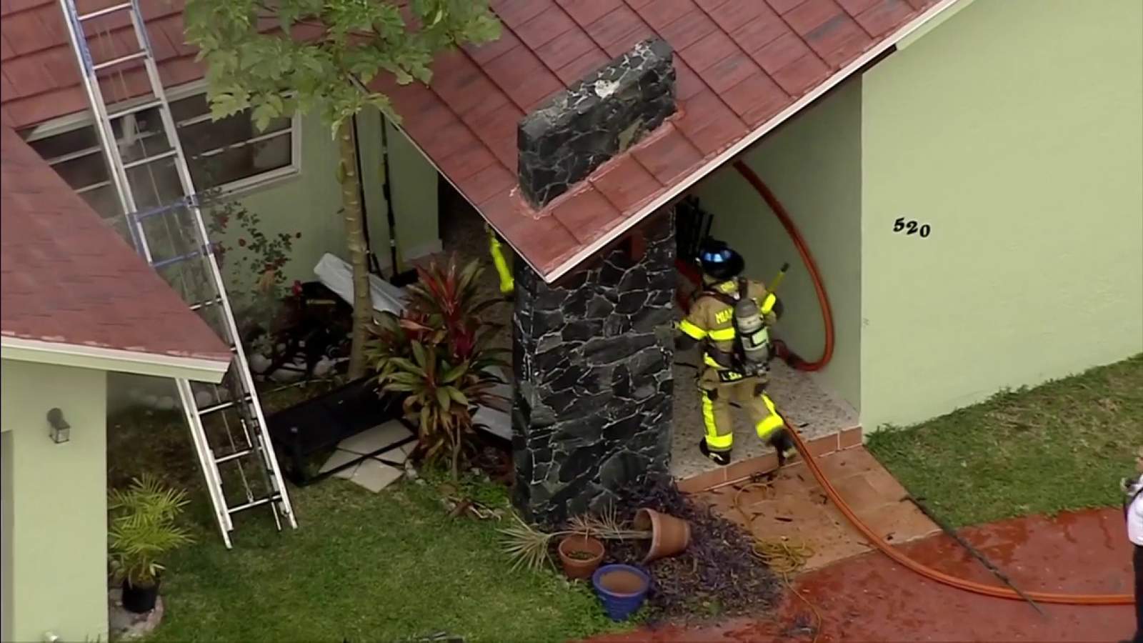 2 elderly people hospitalized after house catches fire in Miami-Dade