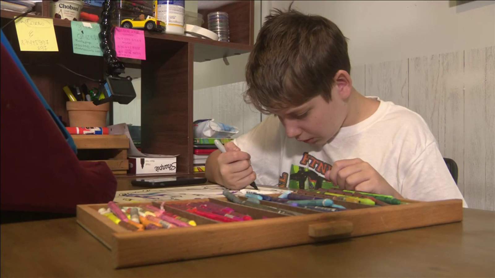 Viktor, 12, artist with nonverbal autism, skillfully delivers to growing audience