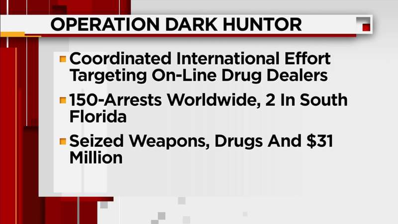 150 arrested in worldwide drug trafficking operation, including 2 from South Florida