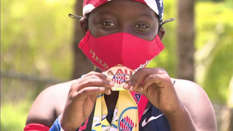 Miami-Dade 8-year-old takes home 2 gold medals at Junior Olympics