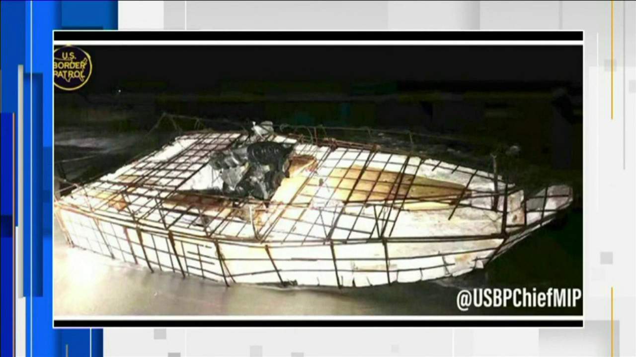 The U.S. Border Patrol released this photograph of migrants' makeshift vessel.