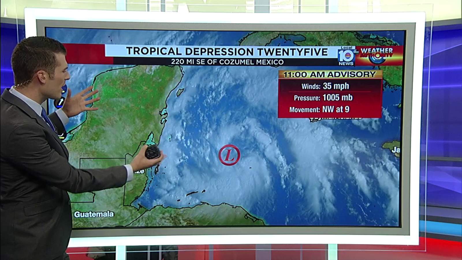 Tropical Depression 25 forms in the western Caribbean