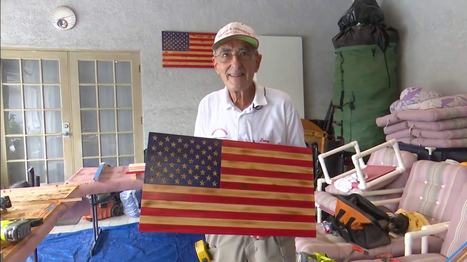 Broward man making wooden American flags as thank you to veterans