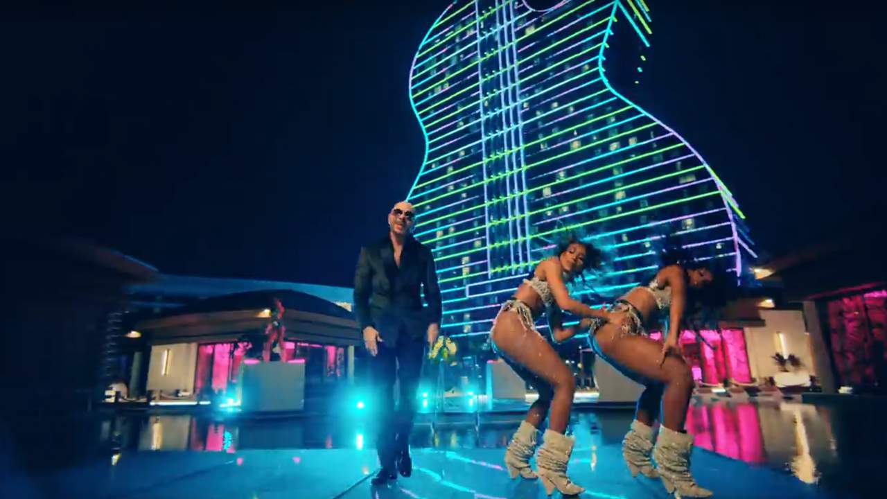 Guitar hotel at Seminole Hard Rock shines in new Pitbull music video