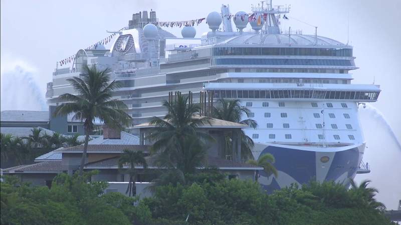 Enchanted Princess cruise ship sails into Port Everglades to prepare for November voyages