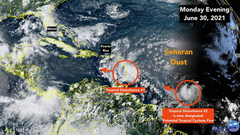 Atlantic disturbance expected to become Tropical Storm Elsa