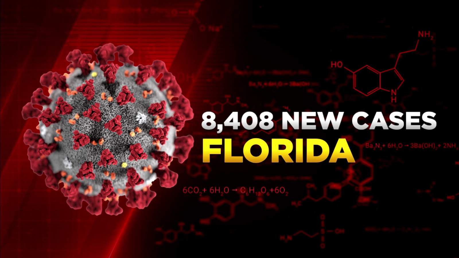 Florida reports 8,408 new cases of coronavirus, the fourth consecutive day below 10,000