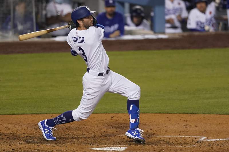 Taylor's clutch hit caps 14-pitch at-bat, Dodgers deck Cards