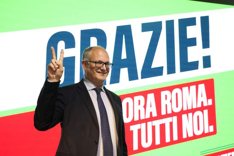 Center-left wins in Rome, elsewhere in blow to Italy's right