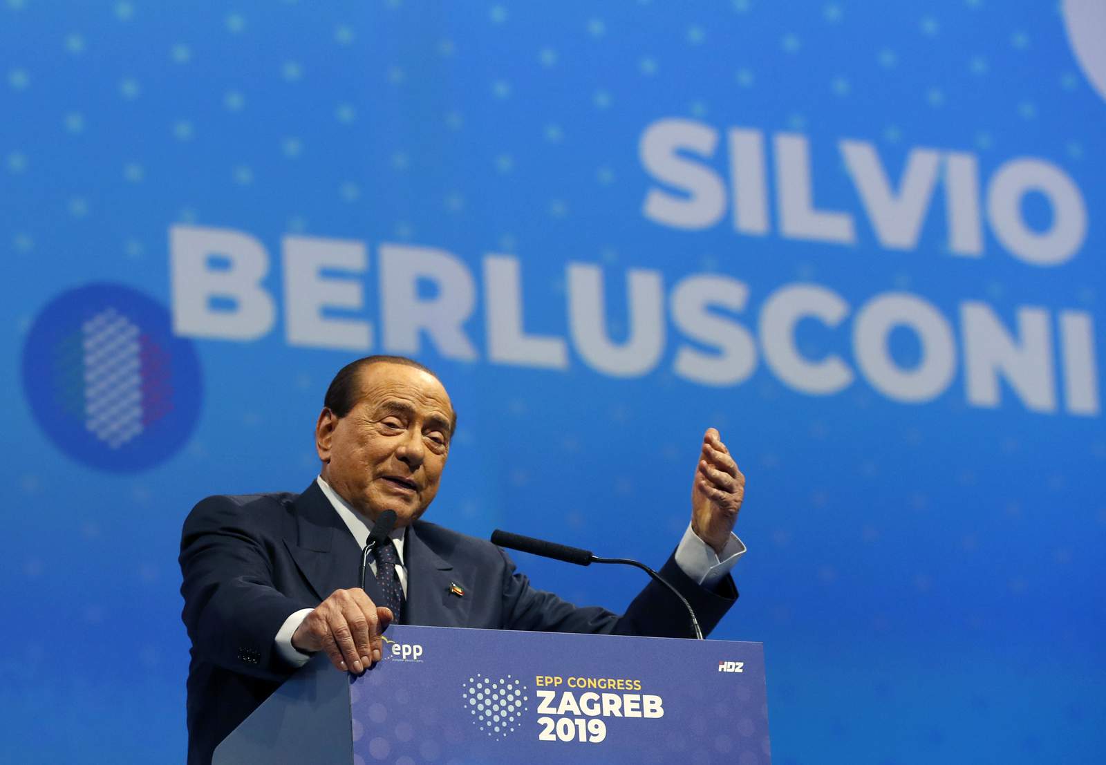 Berlusconi responding to virus drugs but in "delicate" phase