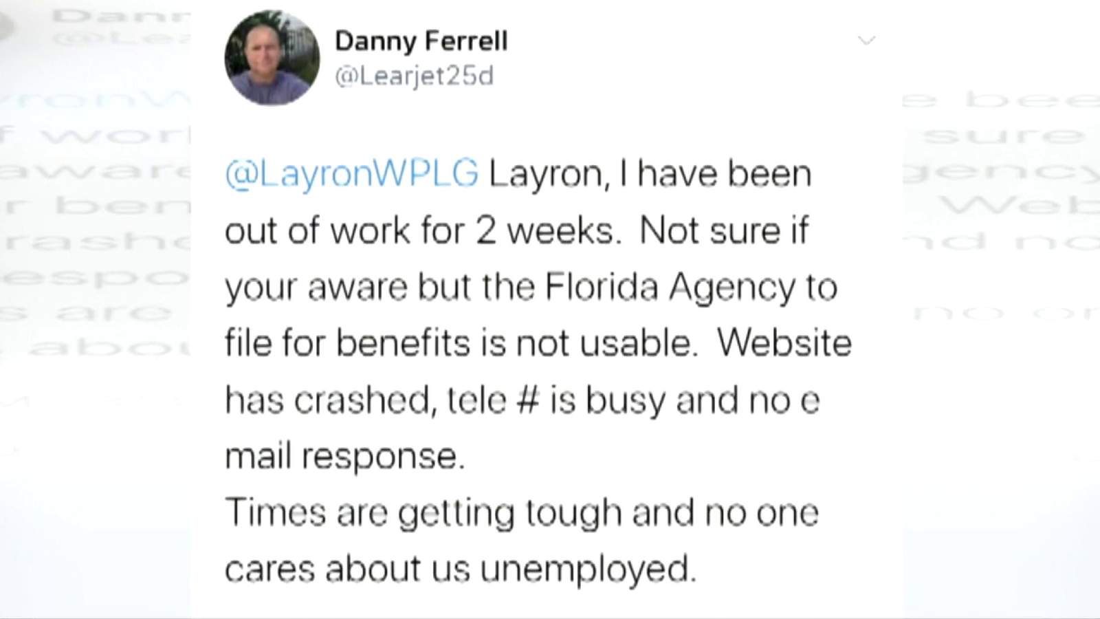 Senator to unemployed in Florida: ‘Please keep trying’ to apply for benefits