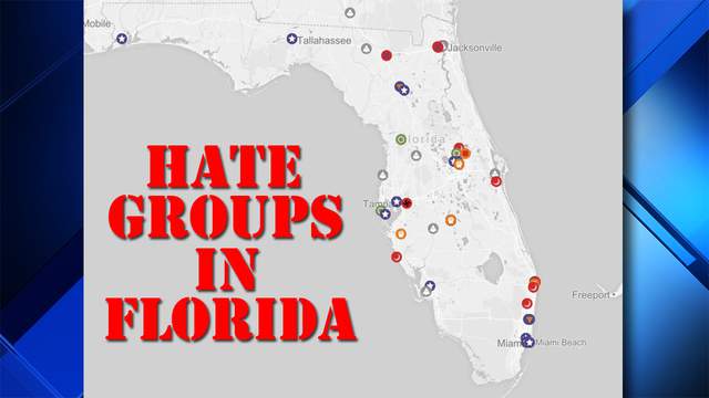 Map details where Florida hate groups are in 2017