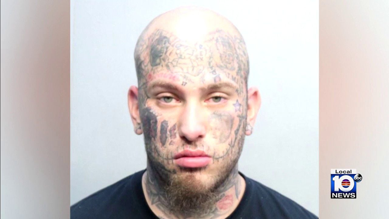 Mugshot for 27-year-old Phillip Katsabanis, a rapper known as Stitches